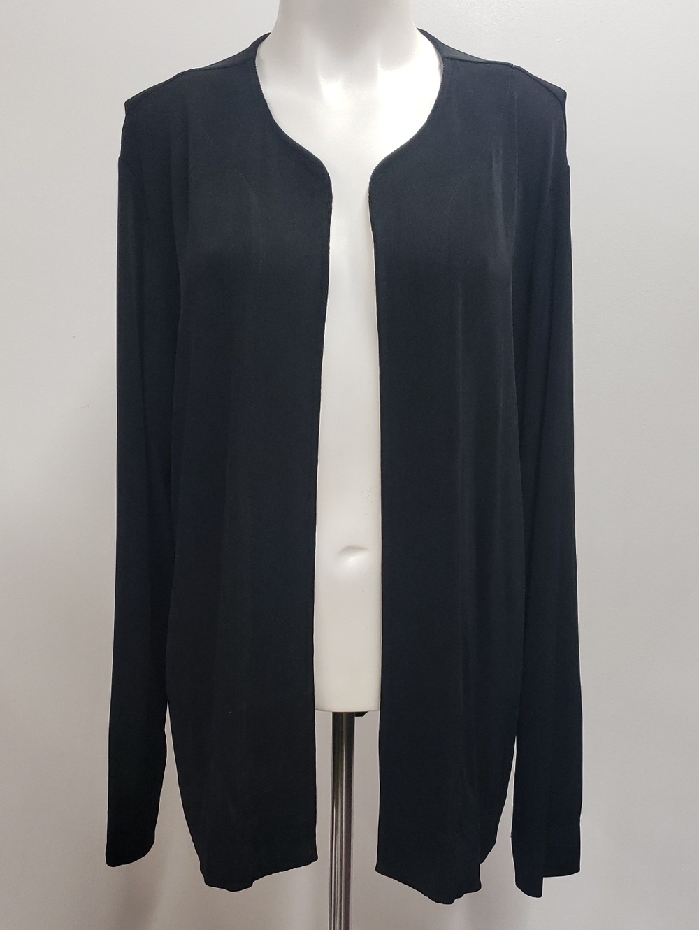 Chicos Travelers Open Cardigan Women's Size XL Black Casual Effortless Versatile